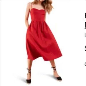 Reformation Olivia Linen Red Dress New 8